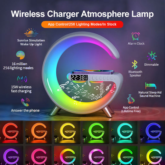 LED Atmosphärenlicht mit Lautsprecher und kabeloses Laden